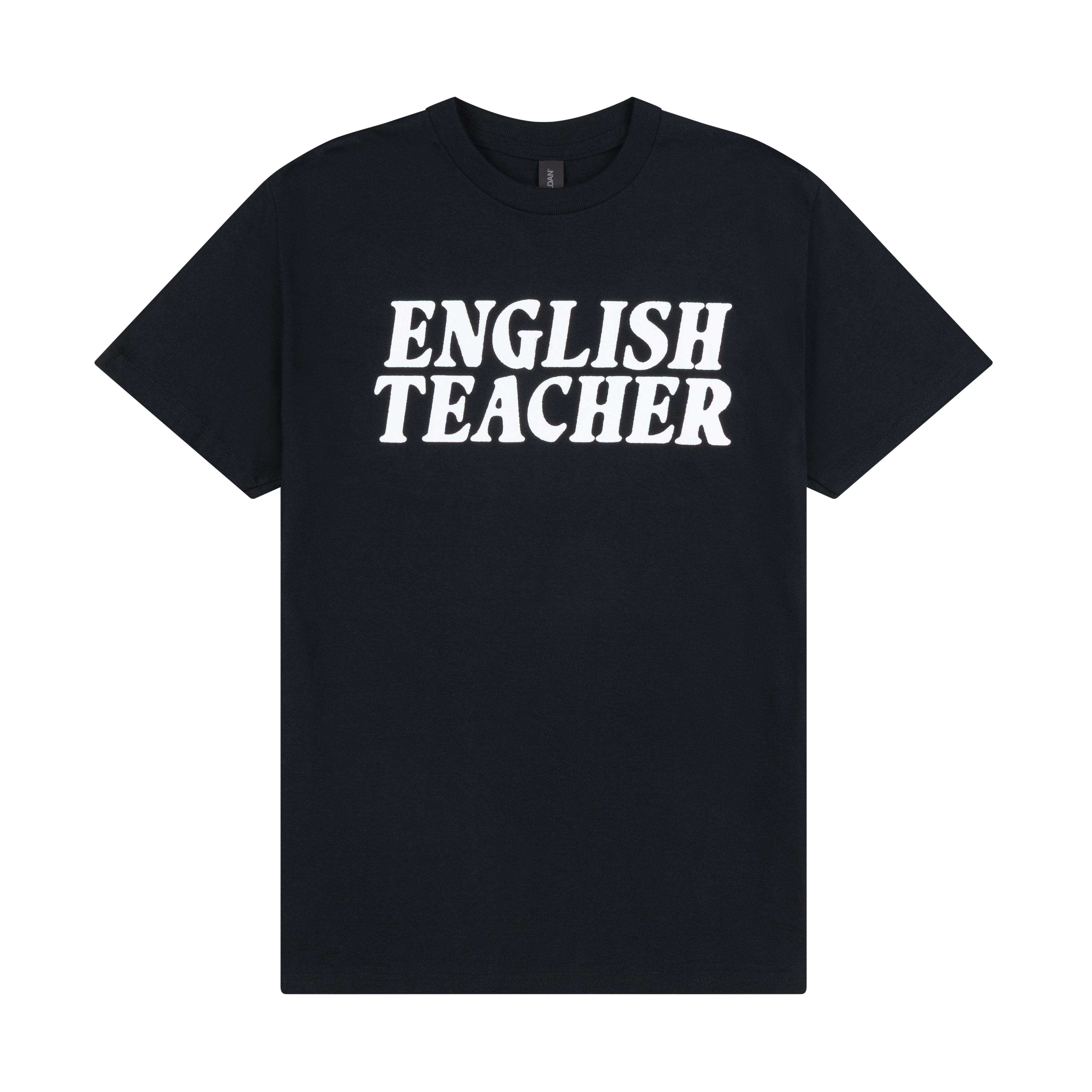 Black Puff Print Logo T-Shirt English Teacher