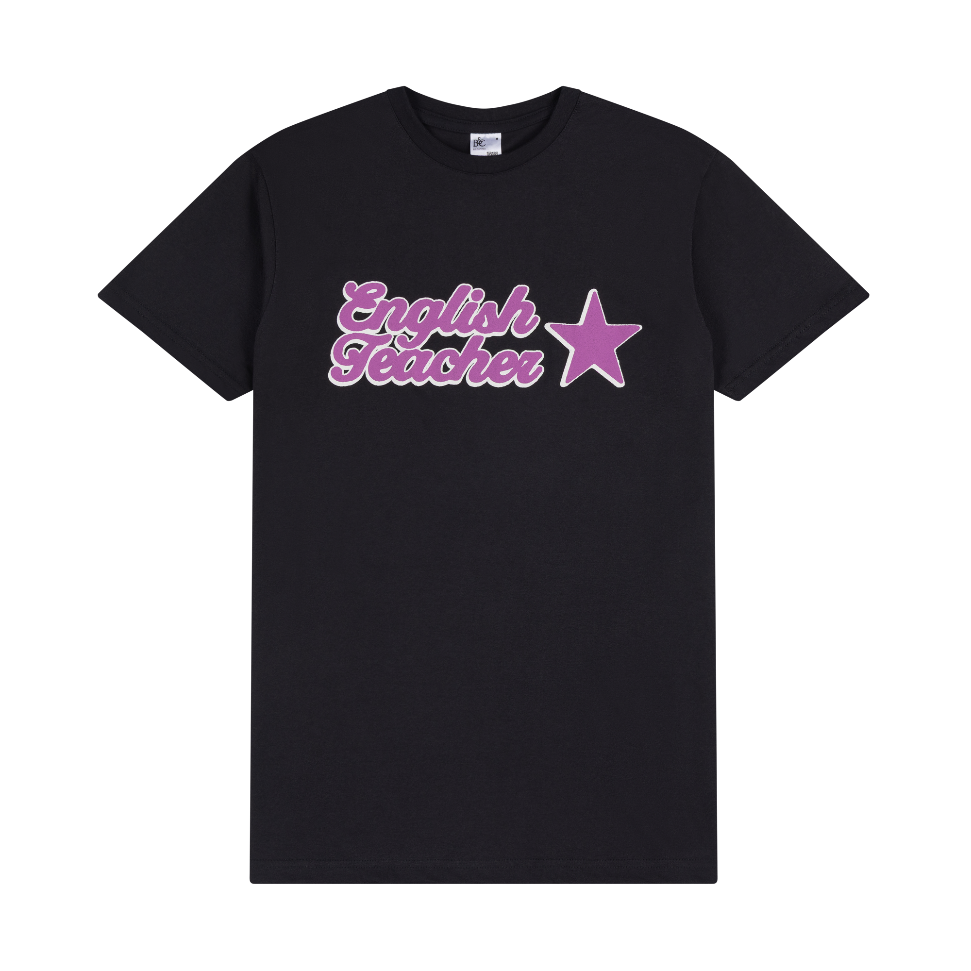 English Teacher - Pink Logo Black T-Shirt