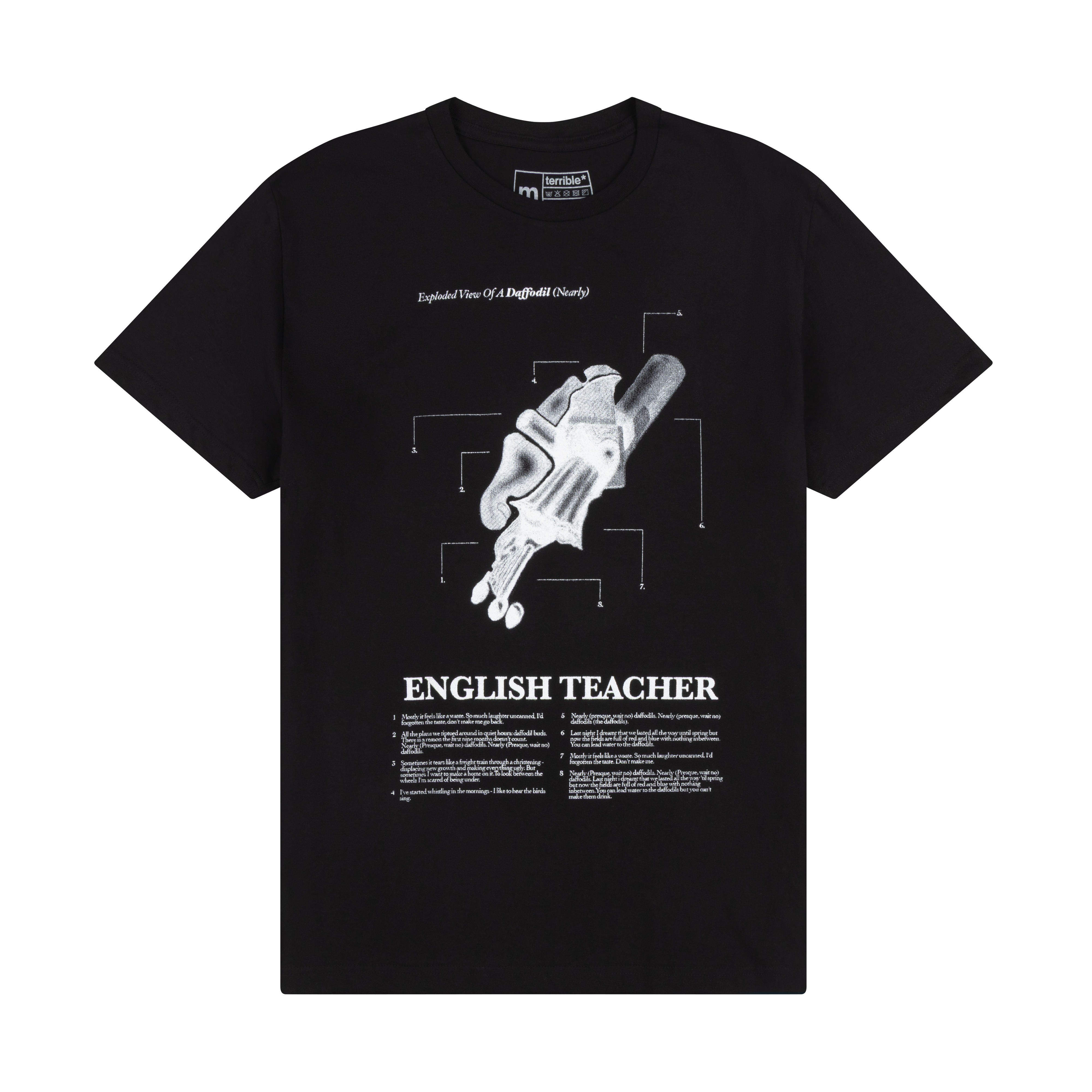 English Teacher - Nearly Daffodils Black T-Shirt